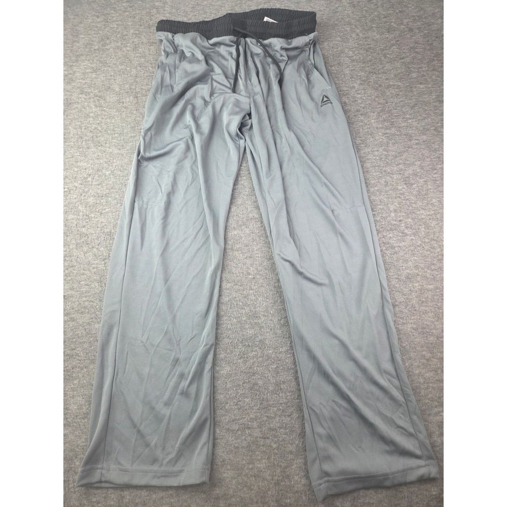 Reebok Knit Pant Mens L Gray WOR Knit Pant DU2207 Speedwick Athletic Training